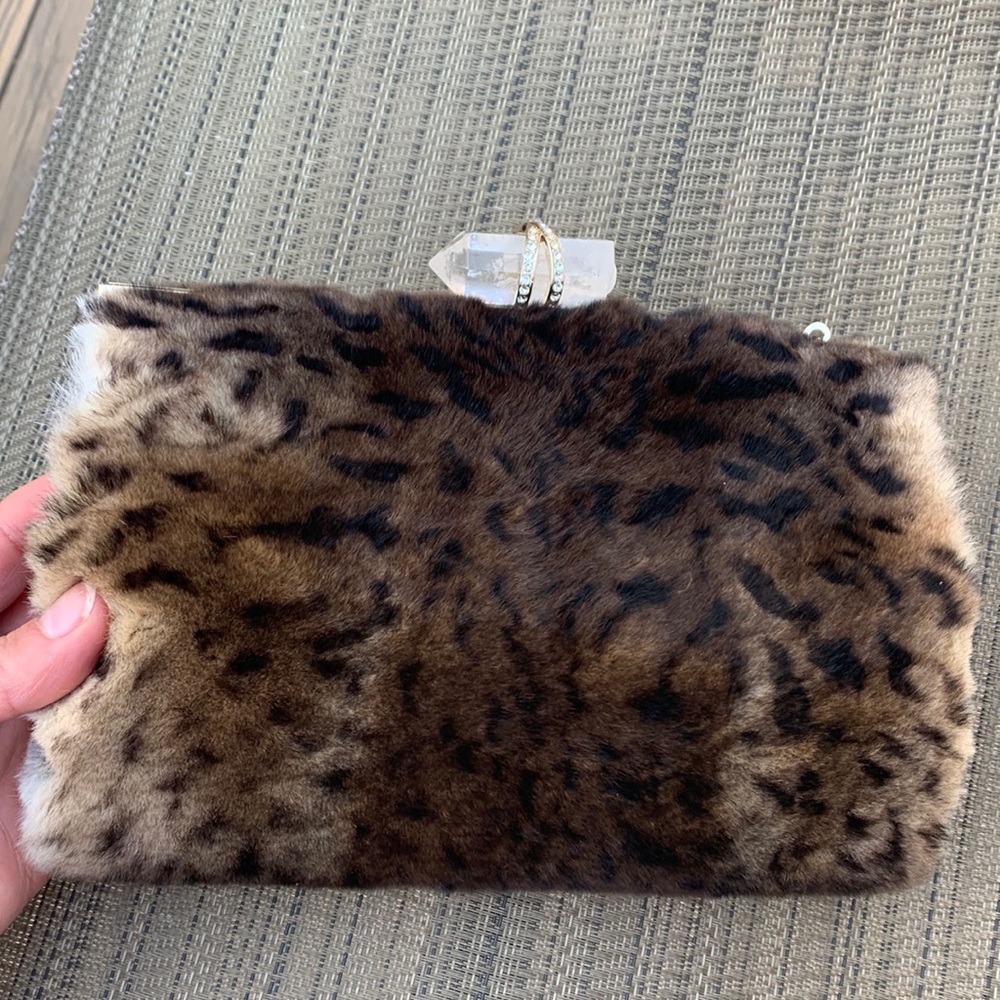 Brand new leopard clutch